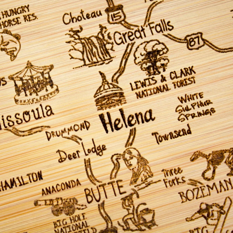 Totally Bamboo A Slice of Life Montana State Serving and Cutting Board  11"" x 8.75"" - Image 4
